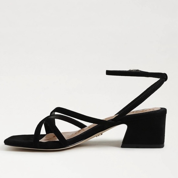 Sam Edelman Whitley Block Heel Sandal in black suede - Picture 5 of 10